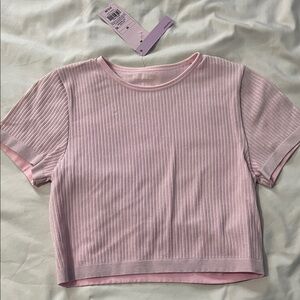 Target Light Pink Ribbed Crop Top